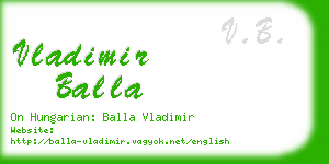 vladimir balla business card